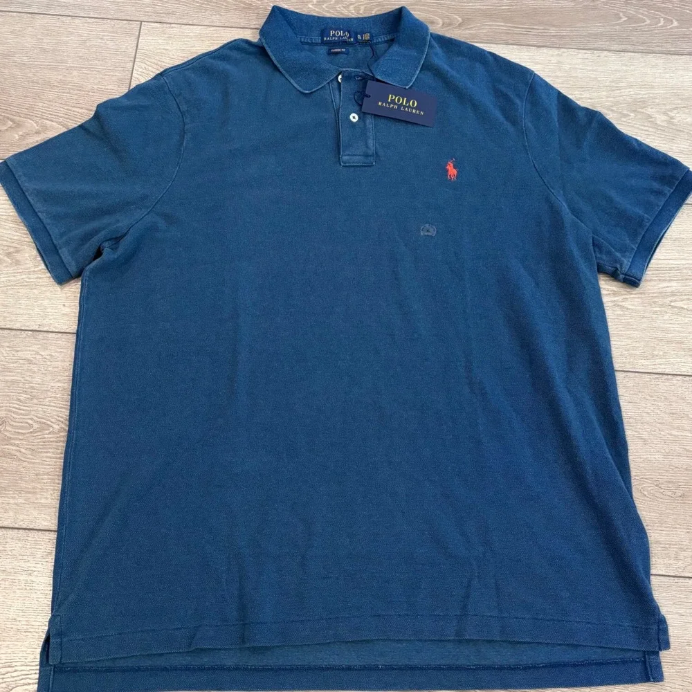 Polo Ralph Lauren Polo Shirt Mens XL Blue Indigo Classic Fit Cotton Preppy New